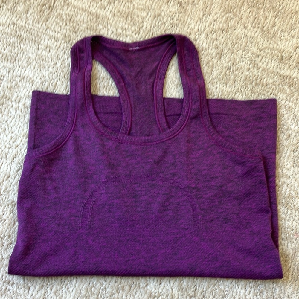 Purple lululemon swiftly tech running tank size 4